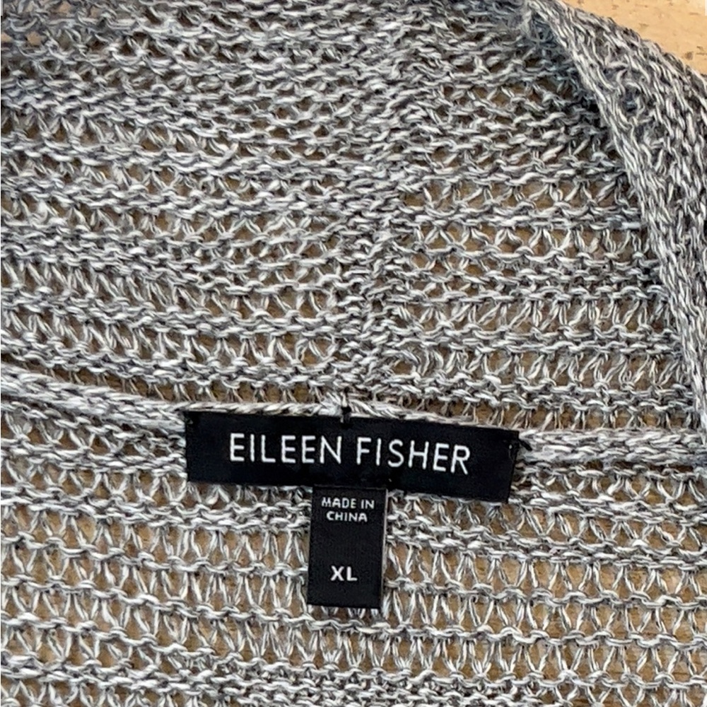 Eileen Fisher Women’s Linen/Silk Open Knit Open Front Cardigan Sweater Size XL - Picture 3 of 6